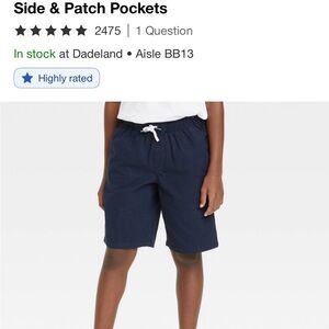 Navy Blue Drawstring Shorts